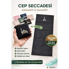 Safa Gift Kaliteli Taşınabilir Ergonomik Cep Boy Seccade, Fermuarlı Portatif Cep Seccadesi,seyahat Boy Seccade