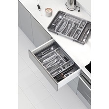 Urlove Beyaz Çift Taraflı Genişleyebilen Çekmece Içi Çatal Bıçak Kaşıklık