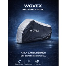 Wovex Rks Klight 202 Motosiklet Brandası Gri-Siyah Kombinasyonlu Topcase Arka Çanta Uyumlu Branda