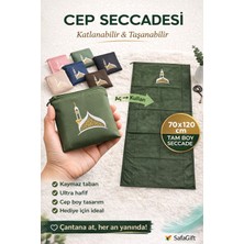 Safa Gift Kaliteli Taşınabilir Ergonomik Cep Boy Seccade, Fermuarlı Portatif Cep Seccadesi,seyahat Boy Seccade