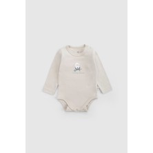 Little Gusto Uzun Kollu Organik Pamuk Bej Body Little Farm