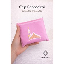 Safa Gift Kaliteli Taşınabilir Ergonomik Cep Boy Seccade, Fermuarlı Portatif Cep Seccadesi,seyahat Boy Seccade