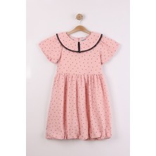 Joy Kids Kız Çocuk %100 Pamuk Puantiyeli Müslin Elbise (Pembe) (10-13YAŞ)