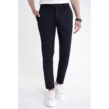 Efor Comfort Fit Beli Lastikli Armürlü Dokuma Esnek Pamuk Lacivert Jogger Pantolon P 1217