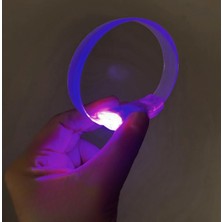 Pileli Store 3 Modlu Pilli LED Işıklı Esnek Parti Bilekliği Mor