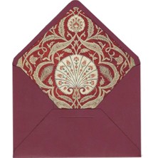 Bazen Defter Sazyolu Desenli Bordo Zarf