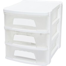 Kont Tonton - No:1 Çekmece 3 Katlı 21.5X16.5X18.5 cm - Siyah Veya Beyaz Renk Gönderilir (5067)