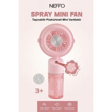 Neffo Taşınabilir Püskürtmeli Mini Fan Vantilatör 3 Kademeli Güçlü Sprey Fan Serinletici