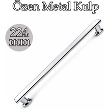 Badem10 Özen Krom Çekmece Kulp 224 mm Parlak Metal Şık Dolap Kulbu Mutfak Banyo Çekmece Kapak Uyumlu Model