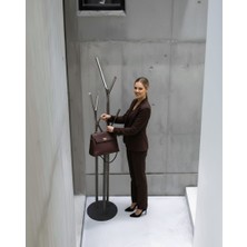 Nihat Evcim Saye Askılık Siyah Krom Metal Portmanto Modeli