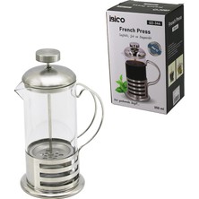 Kont French Press Metal Kafes - Metal Kapak 350ML Cam Bitki Süzgeçi (5067)
