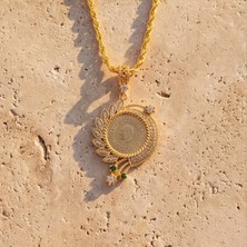 Ferizz Altın Kaplama Çeyrek Altınlı Kolye  45 cm BND-201