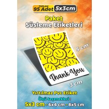 Sb Store Teşekkür Etiketi Thank You Ambalaj Hediye Süsleme Etiketi Model 113 - 95 Adet 5cm