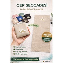 Safa Gift Kaliteli Taşınabilir Ergonomik Cep Boy Seccade, Fermuarlı Portatif Cep Seccadesi,seyahat Boy Seccade