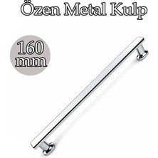 Badem10 Özen Düz Krom Çekmece Kulp 160 mm Modern Şık Parlak Yüzeyli Mobilya Dolap Kapak Kulp Modeli