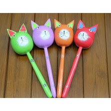 Kont Ahşap Kedi Marakas Tekli