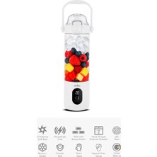 Kont Şarjlı Taşınabilir Smoothie Blender 700MLBUZ Kırma - Çelik Bıçak Manyetik Şarj 150W 4500MAH SHB-7504 (5067)