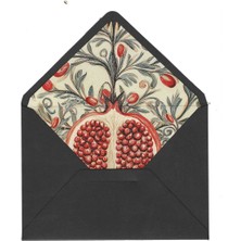 Bazen Defter Nar Desenli Siyah Zarf
