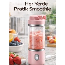 NIXCON Taşınabilir Şarjlı Blender 300ML – USB Portable Juicer 6 Bıçaklı 40W 2 Kaplı Smoothie Blender