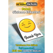 Sb Store Teşekkür Etiketi Thank You Ambalaj Hediye Süsleme Etiketi Model 114 - 95 Adet 5cm
