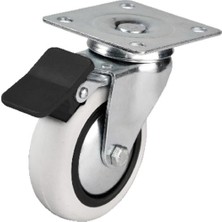 Nemere Hts 353 - 75X25 mm Pvc Makaralı Tablalı Frenli Teker 4 Adet