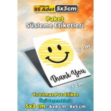 Sb Store Teşekkür Etiketi Thank You Ambalaj Hediye Süsleme Etiketi Model 111 - 95 Adet 5cm