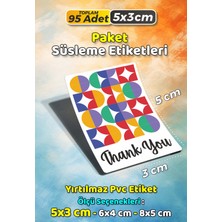 Sb Store Teşekkür Etiketi Thank You Ambalaj Hediye Süsleme Etiketi Model 119 - 95 Adet 5cm