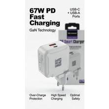 GUNKES Pd Destekli 67W Gan Adaptör – Kompakt Tasarım, Yüksek Performans Şarj Başlığı