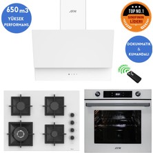 Afm Tech ve Ferre  Marka Modea / Turbolu Beyaz Dijital Ankastre Set (SC406-WFA WOK+FM7701+FM3401)