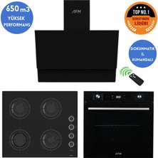 Afm Tech ve Ferre Markalı Pulsar Turbolu Dijital  Siyah Ankastre Set (CS205-FA + FM7700+FM3400)