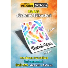 Sb Store Teşekkür Etiketi Thank You Ambalaj Hediye Süsleme Etiketi Model 116 - 95 Adet 5cm