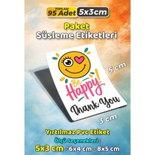 Sb Store Teşekkür Etiketi Thank You Ambalaj Hediye Süsleme Etiketi Model 115 - 95 Adet 5cm