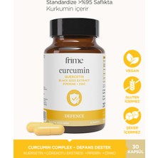 Frime Curcumin Defence Complex | Günlük Denge ve Bağışıklık Desteği | 30 Bitkisel Kapsül