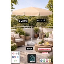 Dogant Krem Havuz Balkon Şemsiyesi Bidonlu