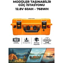 Oslo Iqx Modüler Taşınabilir Güç Istasyonu 12.8V 60AH-768WH (Turuncu)