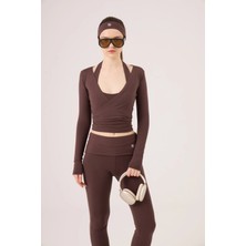 Holly Lolly Bağlamalı Crop Kesim Ellen Bolero Kahve