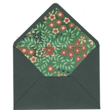 Bazen Defter Saklıbahçe Desenli Yeşil Zarf