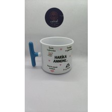 Cuppera Kişiye Özel Anneler Günü Tasarım Kupa, Mavi Saplı