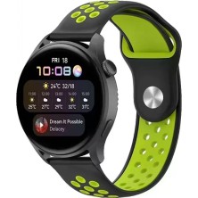 Pileli Store Newface Watch 20MM Spor Delikli Kordon - Siyah-Yeşil
