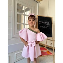 Özşe Moda Toz Pembe Ispanyol Kol Detay Scuba Ikili Takım