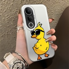 HONTINGA Vivo V50 Lite ile Uyumlu Kılıfı Silikon Kenar Sert Arka Düşüme Önleyici Basitlik Anti Düşme Kamera Korumali Panda Desen Telefon Kılıfı Kadın ve Erkek Için Uygundur K1-0726