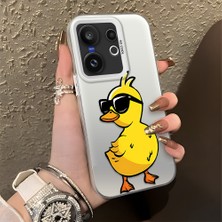HONTINGA Vivo X200 Fe ile Uyumlu Kılıfı Silikon Kenar Sert Arka Düşüme Önleyici Basitlik Anti Düşme Kamera Korumali Panda Desen Telefon Kılıfı Kadın ve Erkek Için Uygundur K1-0726