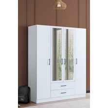 Hermobi Hera 4 Kapaklı Çekmeceli Askılı/raflı Dolap