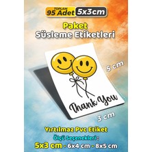 Sb Store Teşekkür Etiketi Thank You Ambalaj Hediye Süsleme Etiketi Model 110 - 95 Adet 5cm