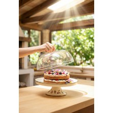 Acar Petit Fleur Ayaklı Kek Fanus - 30 cm