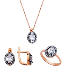 Kuyumcudükkanı Kuyumcudukkani Oval Orta Taşlı Eskitme Mini Set -24072-R-W