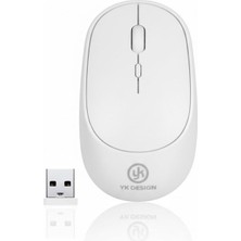 PremiumPort Beyaz Ergonomik Kablosuz Sessiz Mouse USB Alıcılı Ofis ve Oyun Kullanımı