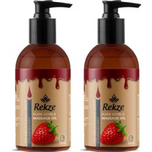 PremiumPort Çilek Aromalı Masaj Yağı 2'li Set, Rahatlatıcı ve Ferahlatıcı Aromaterapi