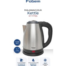 Fobem KT1715 S Saplı Uzun Ömürlü Paslanmaz Çelik Su Isıtıcı Kettle