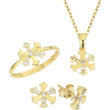 Kuyumcudükkanı Kuyumcudükkani Zirkon Taşlı 3lü Mini Set  -24062-G-W